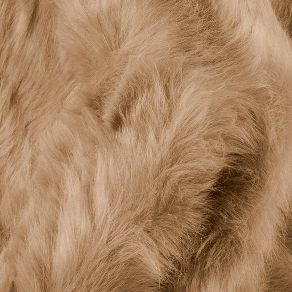 Luxe Home Decor Arlington Faux Sheepskin Circular Rug | 1-Piece | Tan | 6' - Picture 3 of 3